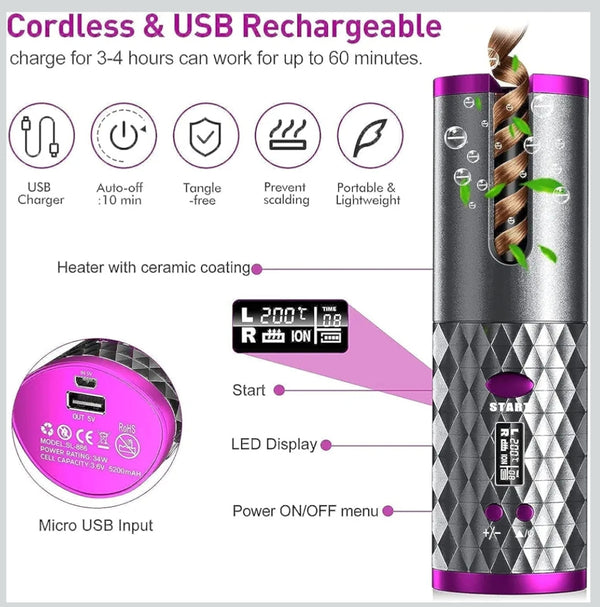 Cordless hair cruler